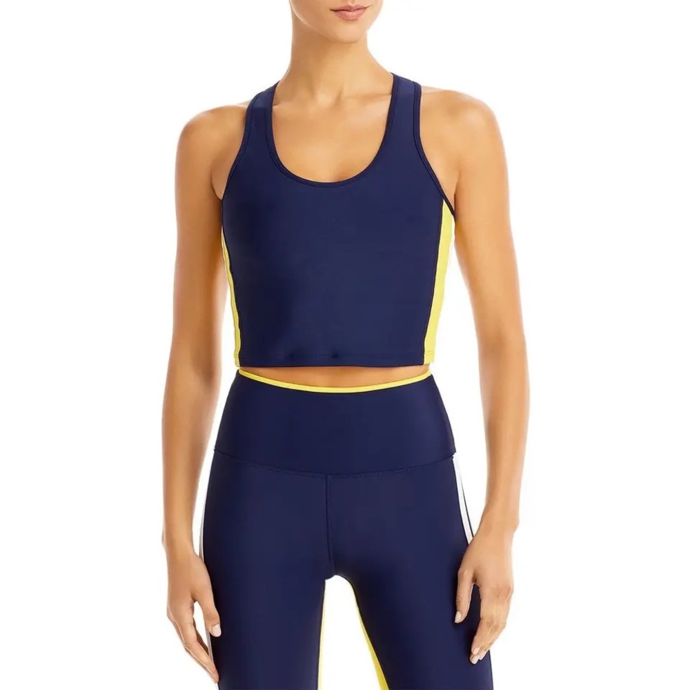 (B10)‎ AQUA Athletic Side Striped Sports Bra, Navy, MSRP $48 Size Large, NWT